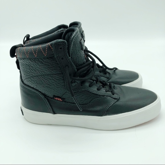 black leather high tops